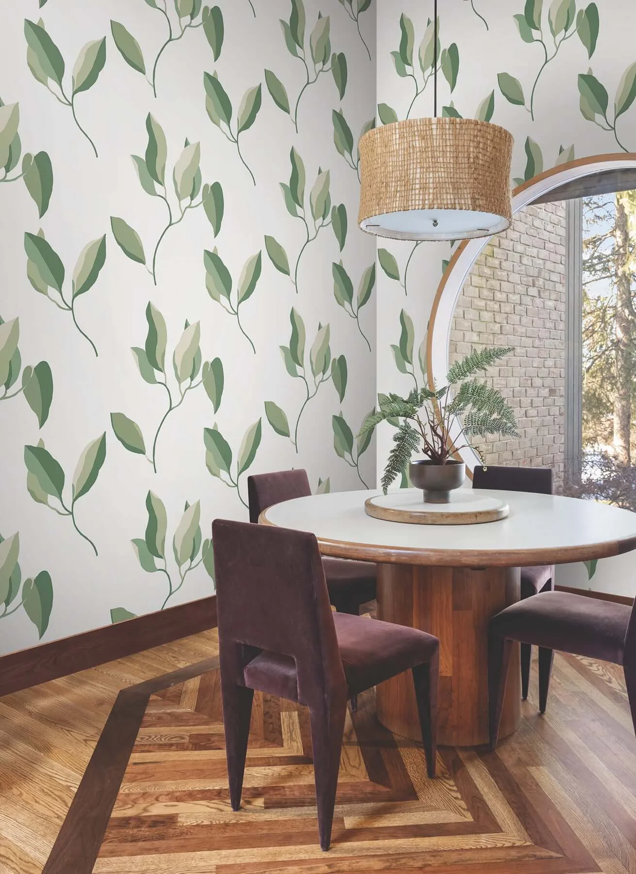 York Wallcoverings Brushwork Branches wallpaper, color Leaf Green, SKU ZM2872