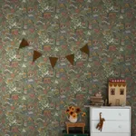 York Wallcoverings Bygga Bo wallpaper, color Dark Green, SKU MB63003