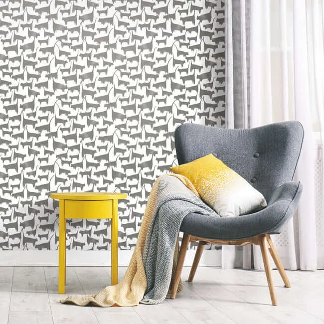 York Wallcoverings Cat Tails - Black Wallpaper | Buy Online York Wallcoverings Cat Tails wallpaper, color Black, SKU PSW1340RL