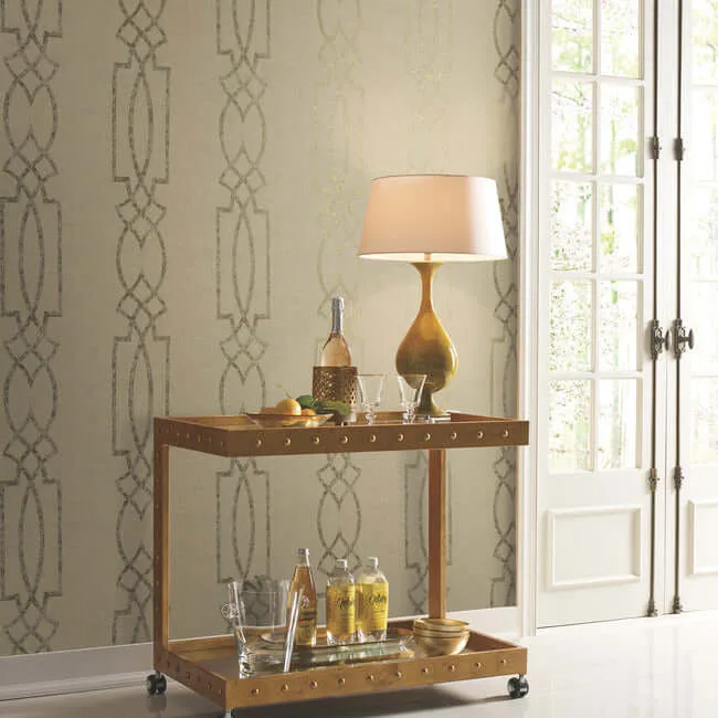 York Wallcoverings Cathedral Trellis wallpaper, color Beige, SKU TR4269