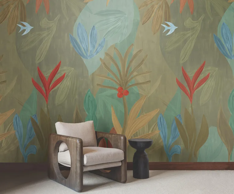 York Wallcoverings Chambord Gardens wallpaper, color Leaf & Olive, SKU ZM2847M