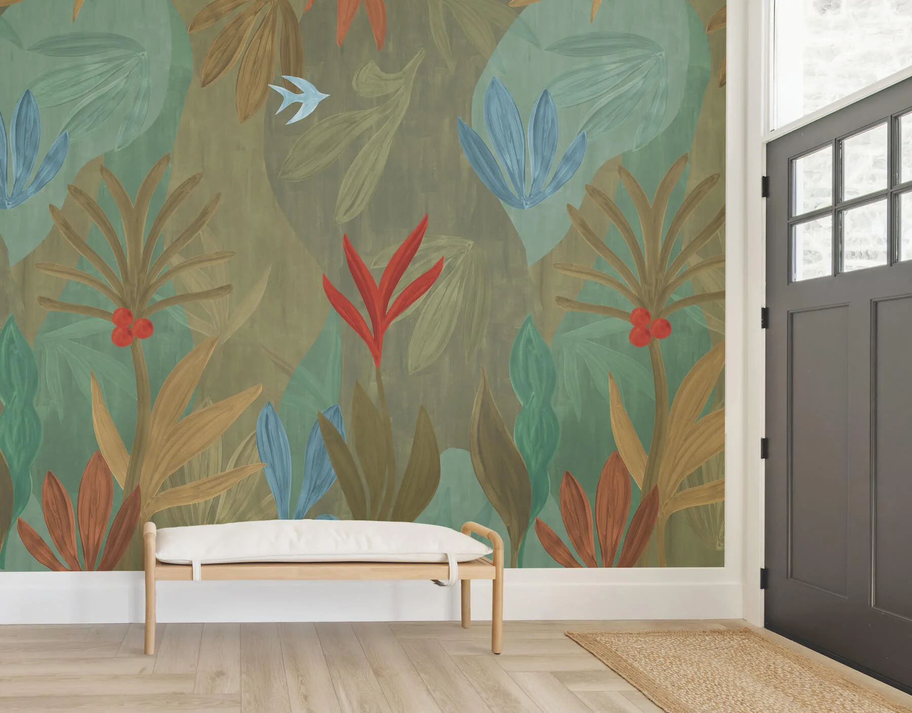 York Wallcoverings Chambord Gardens wallpaper, color Leaf & Olive, SKU ZM2847M