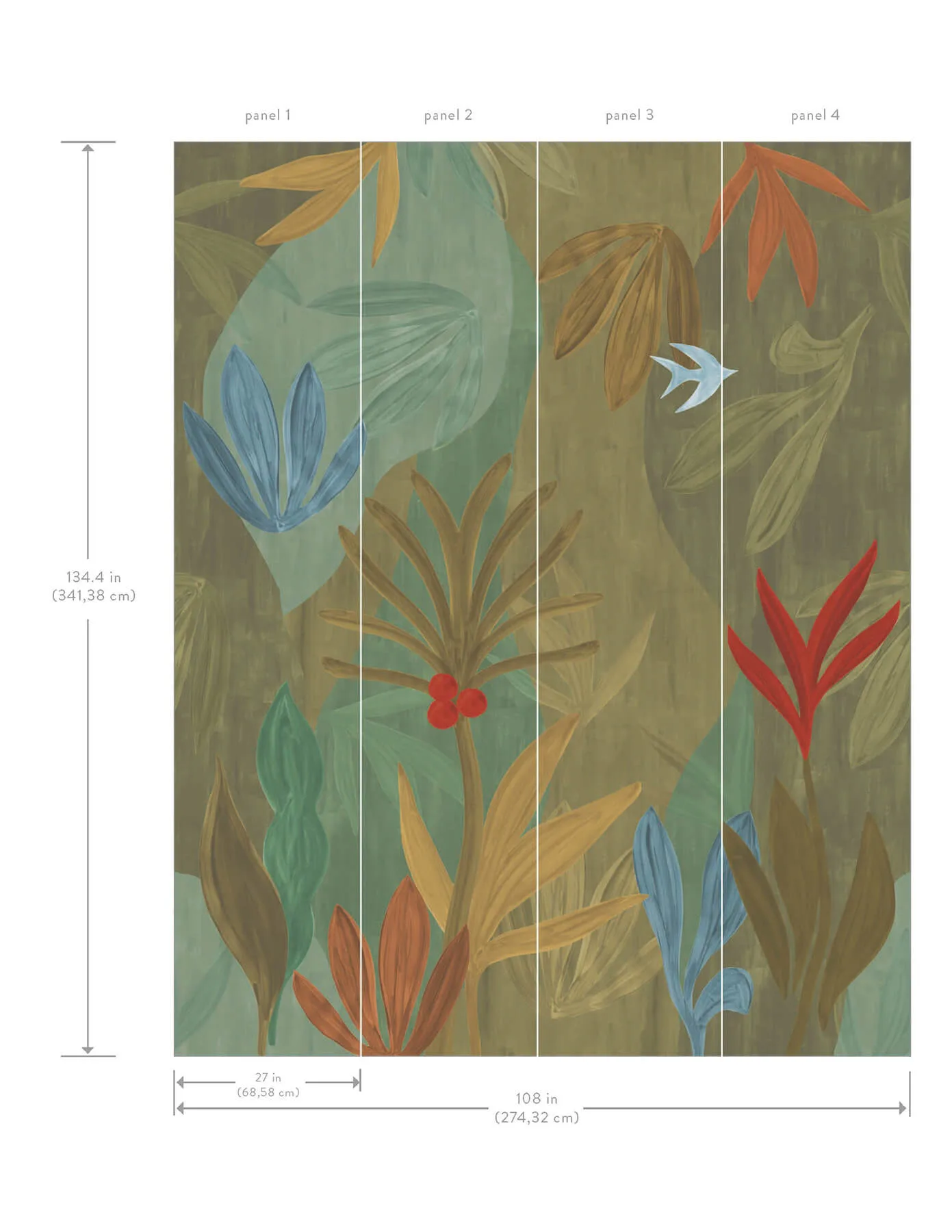 York Wallcoverings Chambord Gardens wallpaper, color Leaf & Olive, SKU ZM2847M