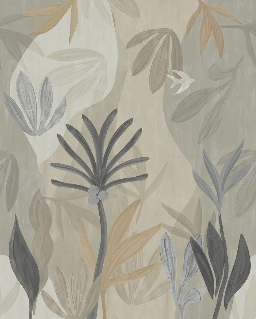 York Wallcoverings Chambord Gardens wallpaper, color Graphite & Carbon, SKU ZM2848M
