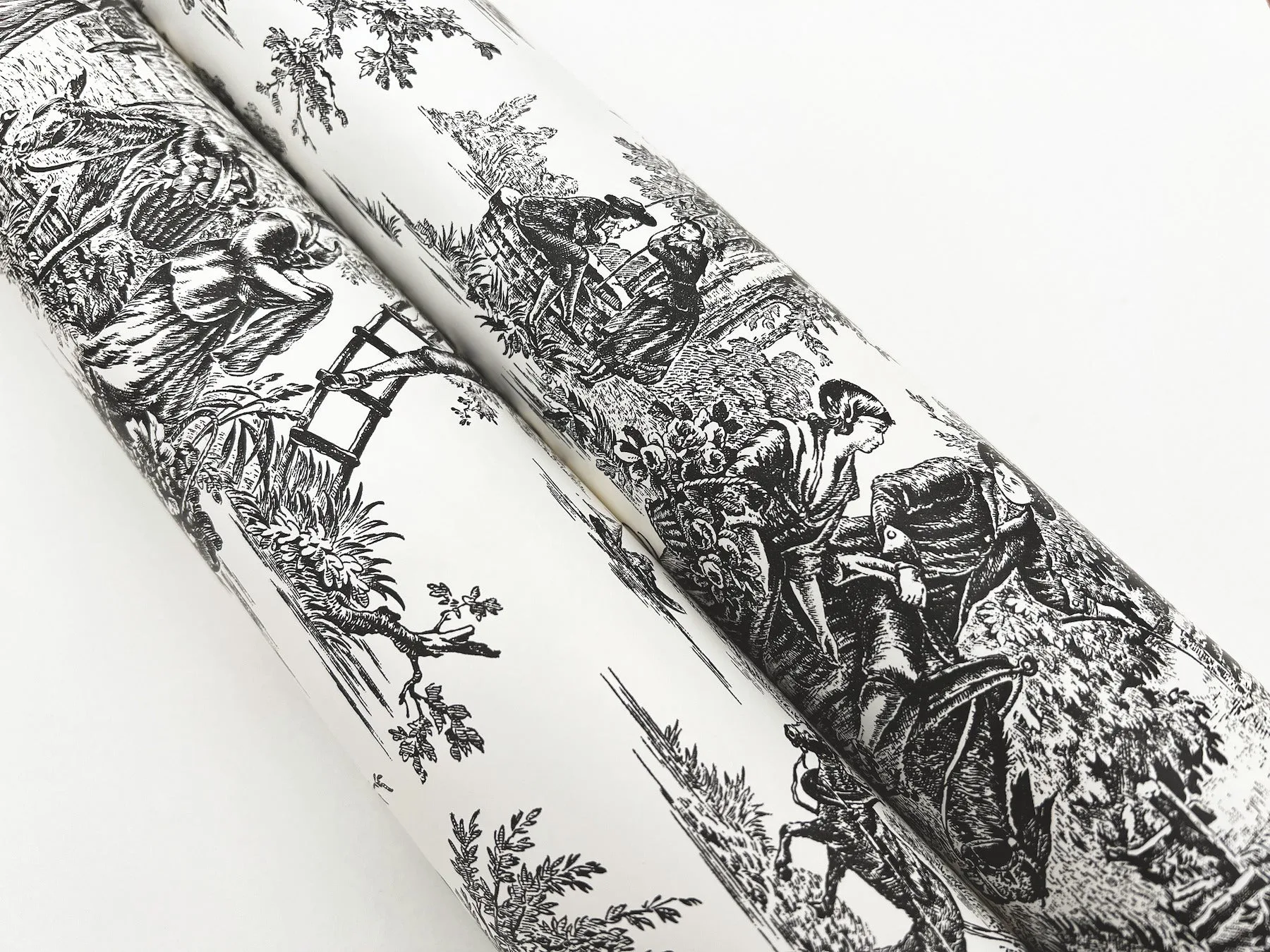 York Wallcoverings Campagne Toile - Black & White Wallpaper | Buy Online York Wallcoverings Campagne Toile wallpaper, color Black & White, SKU AT4228