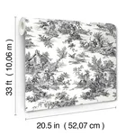 York Wallcoverings Campagne Toile - Black & White Wallpaper | Buy Online York Wallcoverings Campagne Toile wallpaper, color Black & White, SKU AT4228
