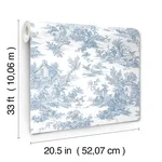 York Wallcoverings Campagne Toile wallpaper, color Blue & White, SKU AT4229