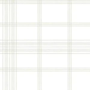 York Wallcoverings Charter Plaid wallpaper, color Off White, SKU CV4466