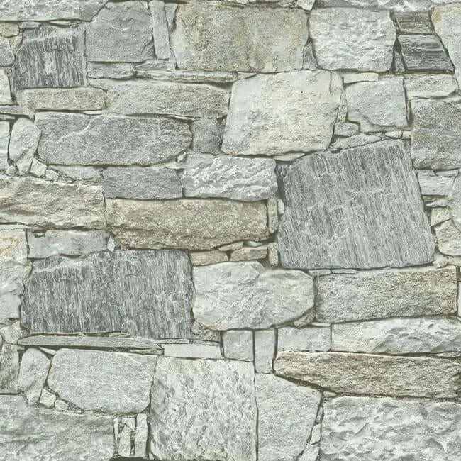York Wallcoverings Chateau Stone wallpaper, color Grey & Beige, SKU PSW1307RL