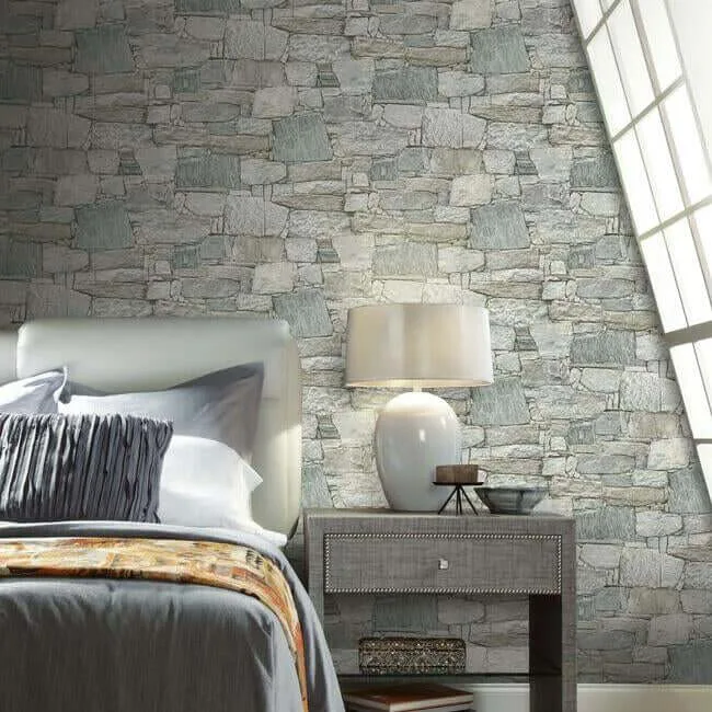 York Wallcoverings Chateau Stone - Grey & Beige Wallpaper | Buy Online York Wallcoverings Chateau Stone wallpaper, color Grey & Beige, SKU PSW1307RL