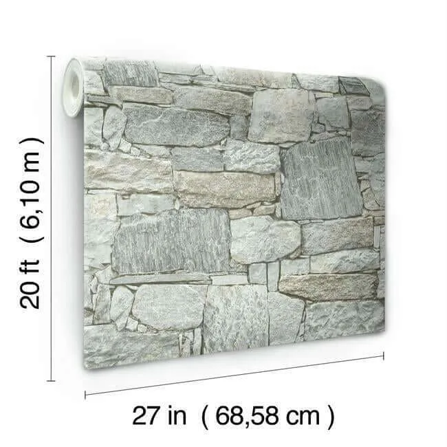 York Wallcoverings Chateau Stone - Grey & Beige Wallpaper | Buy Online York Wallcoverings Chateau Stone wallpaper, color Grey & Beige, SKU PSW1307RL