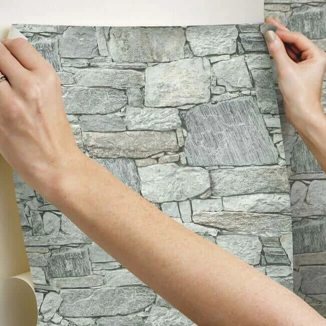 York Wallcoverings Chateau Stone - Grey & Beige Wallpaper | Buy Online York Wallcoverings Chateau Stone wallpaper, color Grey & Beige, SKU PSW1307RL
