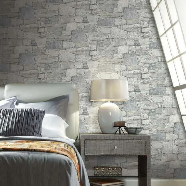 York Wallcoverings Chateau Stone - Grey Wallpaper | Buy Online York Wallcoverings Chateau Stone wallpaper, color Grey, SKU PSW1308RL