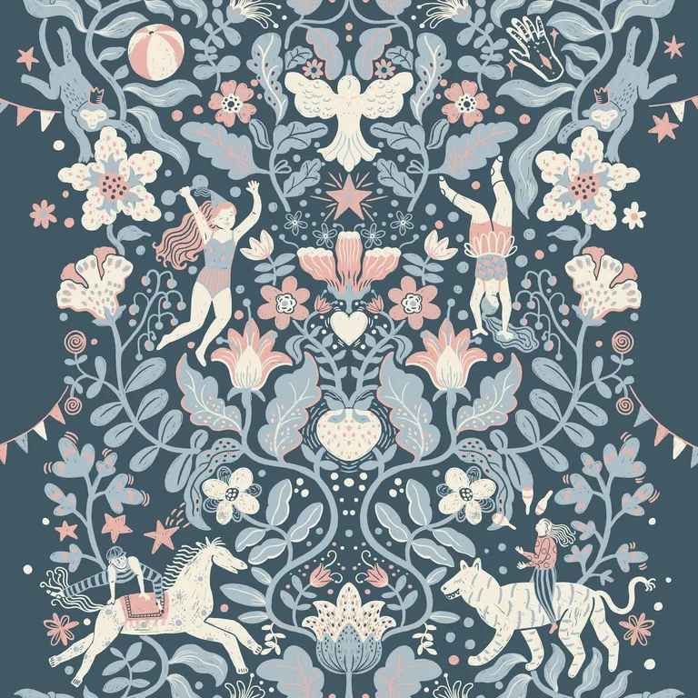 York Wallcoverings Cirkus wallpaper, color Blue, SKU MB29028
