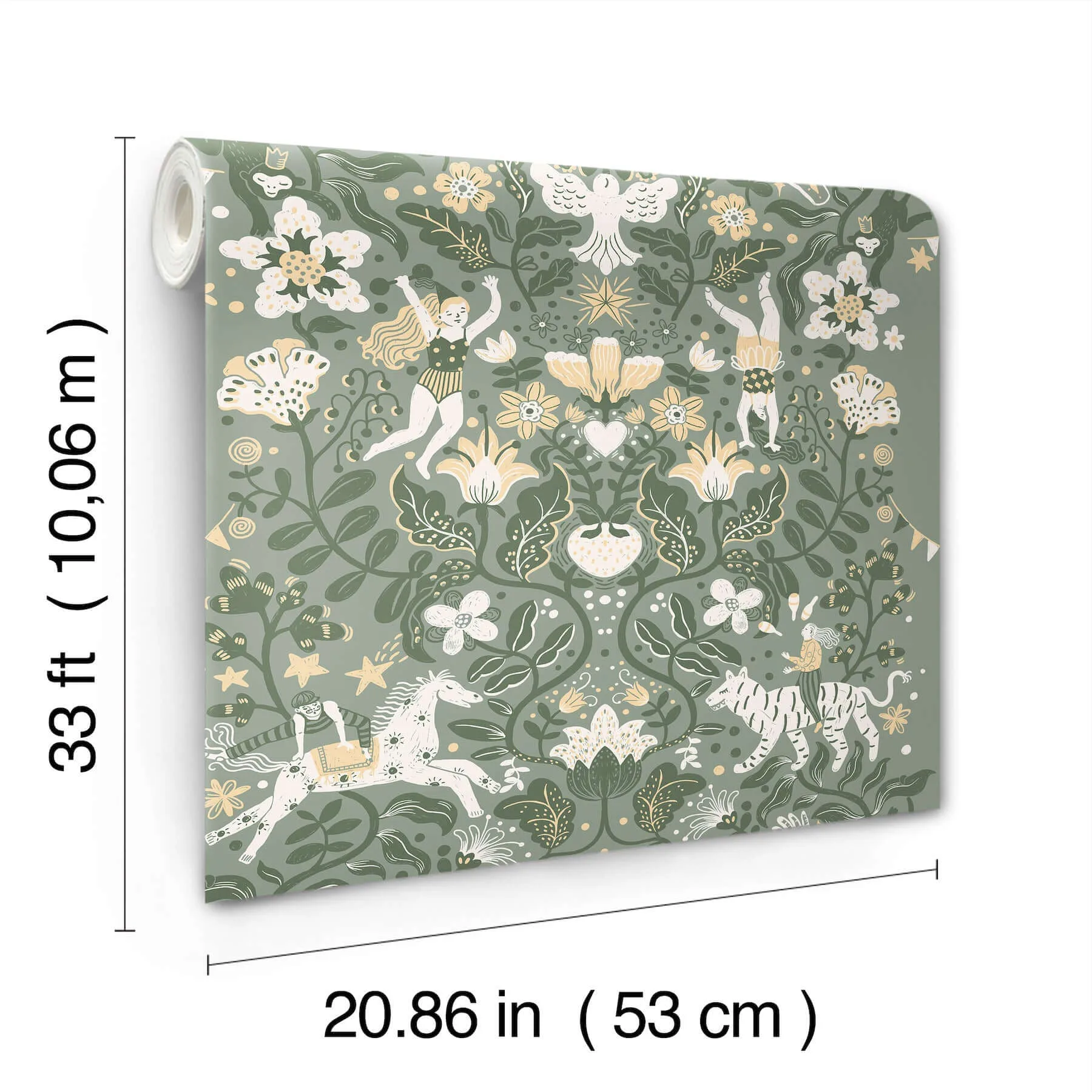 York Wallcoverings Cirkus wallpaper, color Sea Green, SKU MB29027