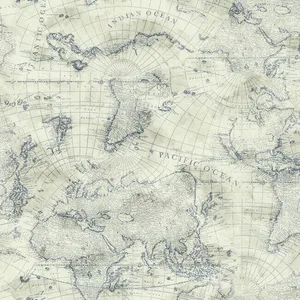 York Wallcoverings Coastal Map wallpaper, color Blue & Beige, SKU PSW1132RL