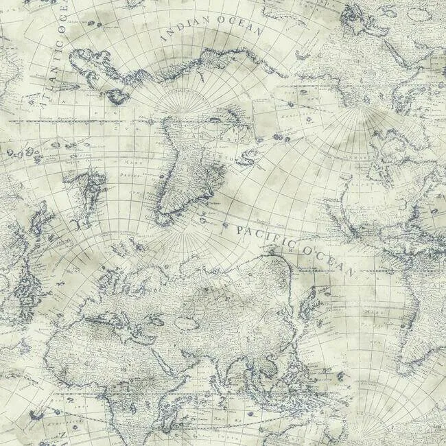 York Wallcoverings Coastal Map wallpaper, color Blue & Beige, SKU PSW1132RL