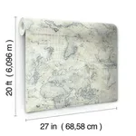 York Wallcoverings Coastal Map wallpaper, color Blue & Beige, SKU PSW1132RL