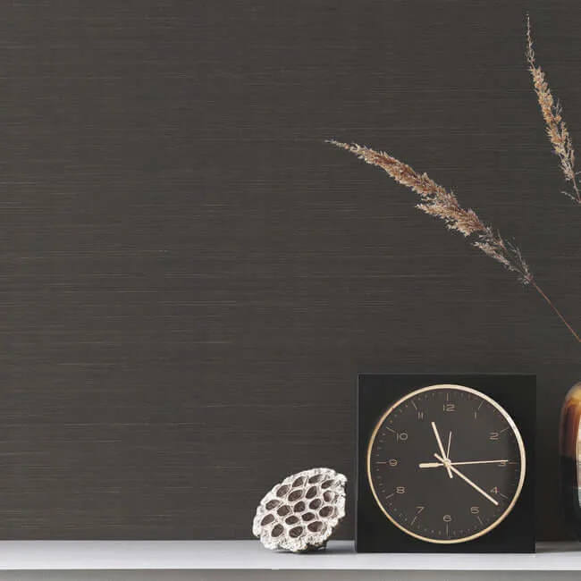 York Wallcoverings Makasa Sisal wallpaper, color Black, SKU AB2195