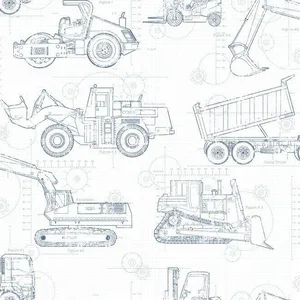 York Wallcoverings Construction Blueprint wallpaper, color Navy, SKU KS2350