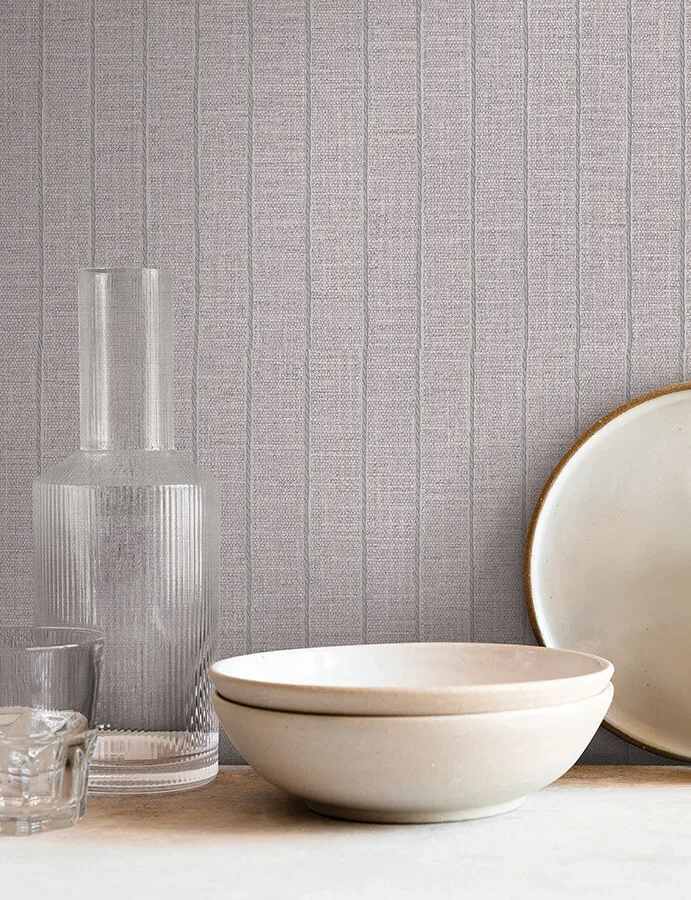York Wallcoverings Cording Stripe wallpaper, color Dove Grey, SKU SI26127
