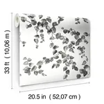 York Wallcoverings Creeping Fig Vine - Black & White Wallpaper | Buy Online York Wallcoverings Creeping Fig Vine wallpaper, color Black & White, SKU FH4038