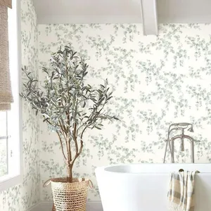 York Wallcoverings Creeping Fig Vine wallpaper, color Sage, SKU FH4037
