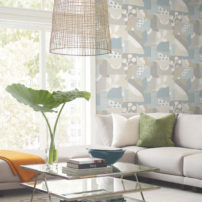 York Wallcoverings Cut Outs wallpaper, color Sky Blue, SKU OI0673