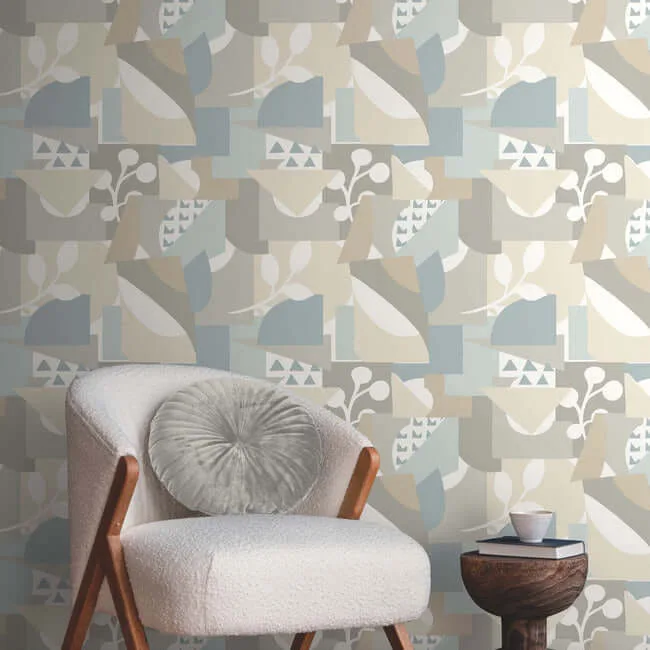 York Wallcoverings Cut Outs wallpaper, color Sky Blue, SKU OI0673