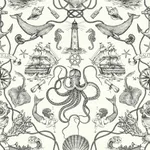York Wallcoverings Deep Sea Toile - Black Wallpaper | Buy Online York Wallcoverings Deep Sea Toile wallpaper, color Black, SKU HO3360
