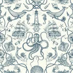 York Wallcoverings Deep Sea Toile - Blue Wallpaper | Buy Online York Wallcoverings Deep Sea Toile wallpaper, color Blue, SKU HO3361