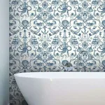 York Wallcoverings Deep Sea Toile - Blue Wallpaper | Buy Online York Wallcoverings Deep Sea Toile wallpaper, color Blue, SKU HO3361
