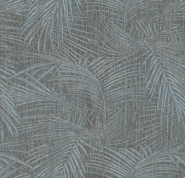 York Wallcoverings Della Palm wallpaper, color Blue Multi, SKU SI50610