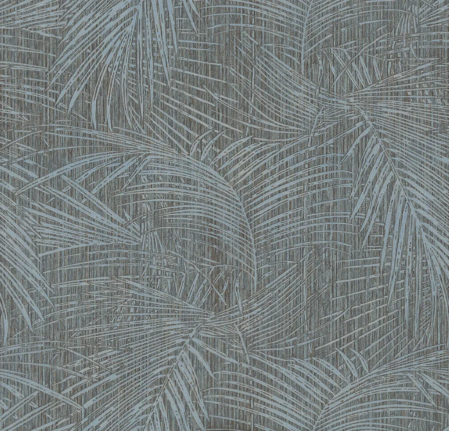York Wallcoverings Della Palm wallpaper, color Blue Multi, SKU SI50610