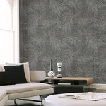 York Wallcoverings Della Palm wallpaper, color Blue Multi, SKU SI50610