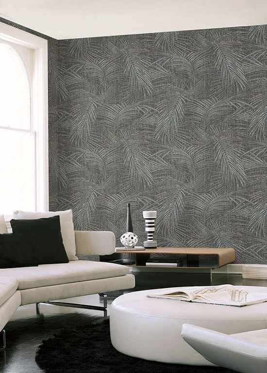 York Wallcoverings Della Palm wallpaper, color Blue Multi, SKU SI50610
