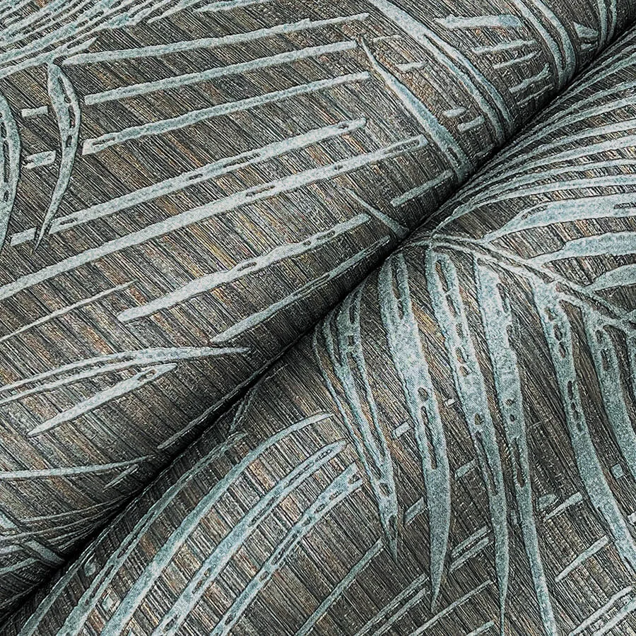 York Wallcoverings Della Palm wallpaper, color Blue Multi, SKU SI50610