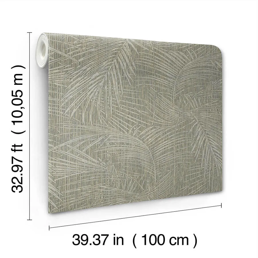York Wallcoverings Della Palm - Dark Taupe Wallpaper | Buy Online York Wallcoverings Della Palm wallpaper, color Dark Taupe, SKU SI50612