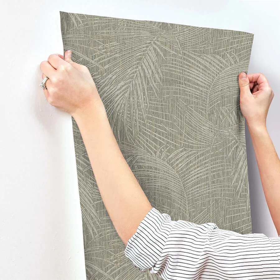 York Wallcoverings Della Palm - Dark Taupe Wallpaper | Buy Online York Wallcoverings Della Palm wallpaper, color Dark Taupe, SKU SI50612