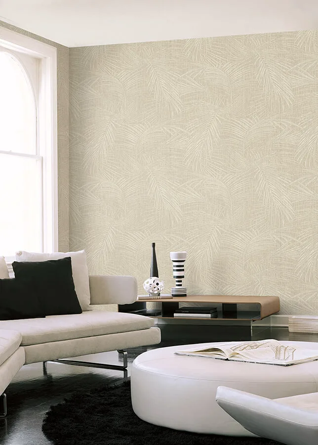 York Wallcoverings Della Palm wallpaper, color Shell, SKU SI50611