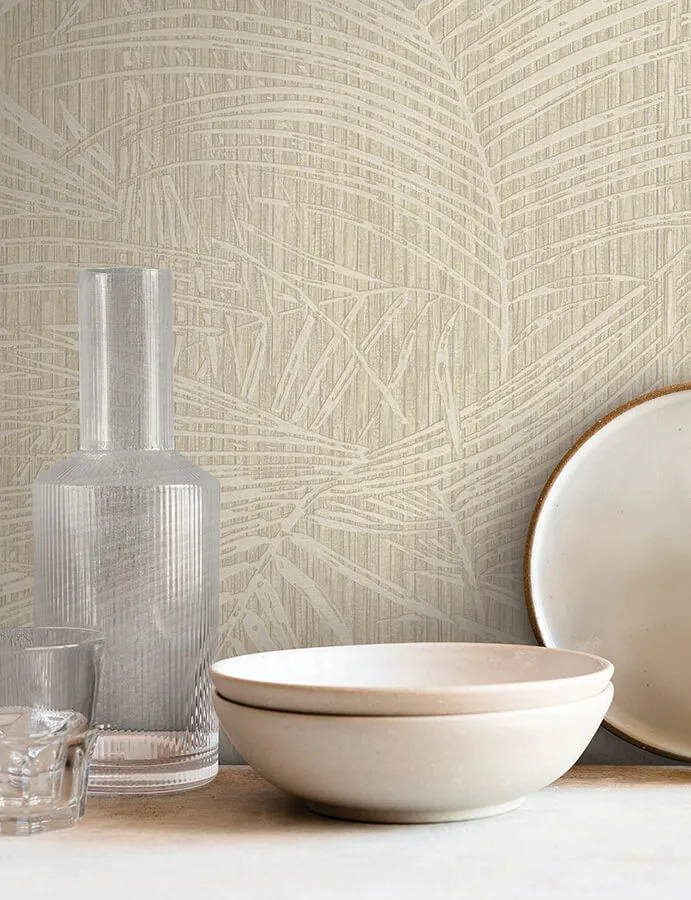 York Wallcoverings Della Palm - Shell Wallpaper | Buy Online York Wallcoverings Della Palm wallpaper, color Shell, SKU SI50611