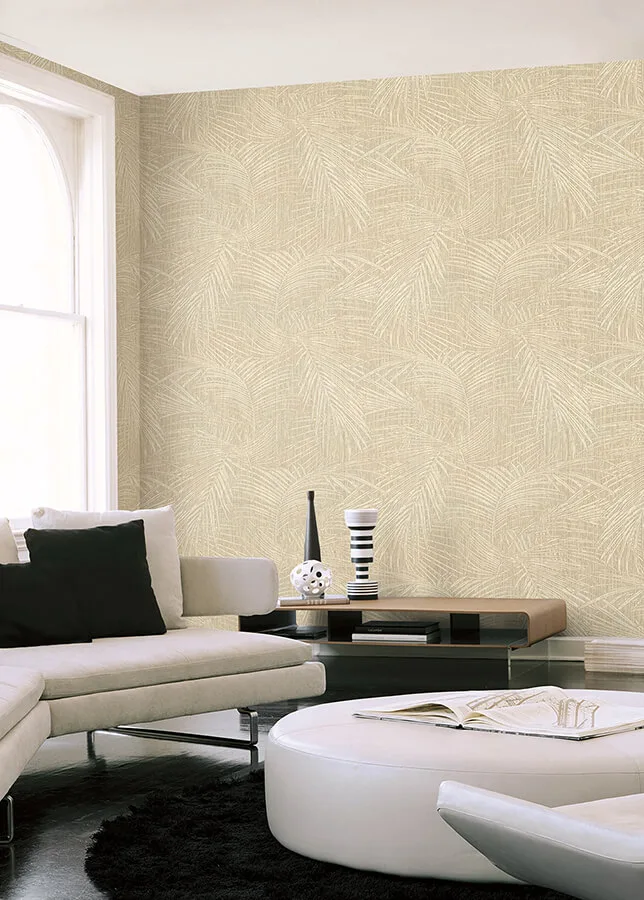 York Wallcoverings Della Palm wallpaper, color Wheat, SKU SI50614