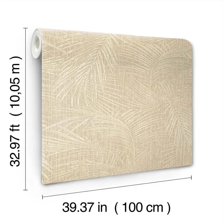 York Wallcoverings Della Palm wallpaper, color Wheat, SKU SI50614