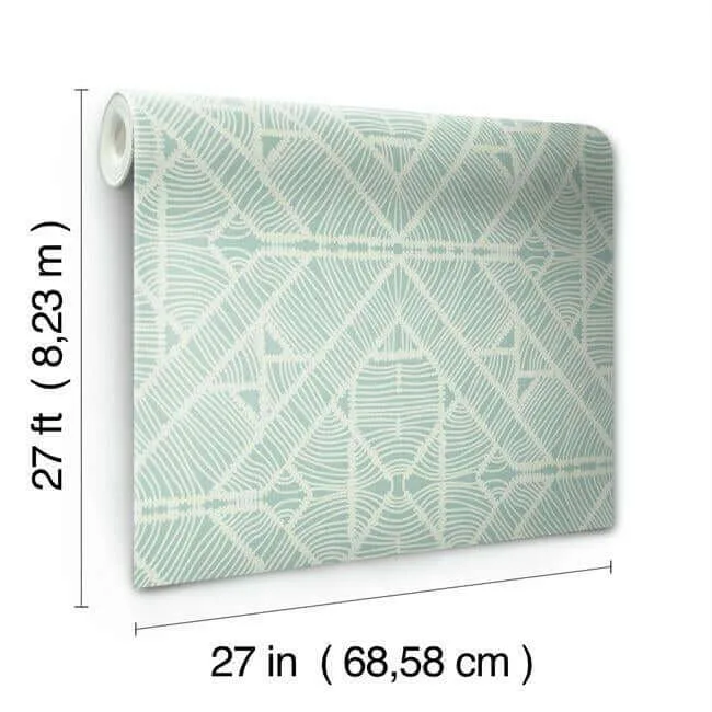 York Wallcoverings Diamond Macrame wallpaper, color Aqua, SKU TC2705
