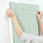 York Wallcoverings Diamond Macrame wallpaper, color Aqua, SKU TC2705