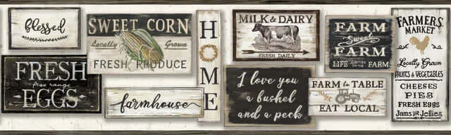 York Wallcoverings Farm to Table wallpaper, color Black, SKU LG1360BD