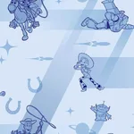 York Wallcoverings Disney & Pixar Toy Story 4 Retro wallpaper, color Blue, SKU DI0925