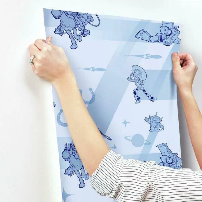 York Wallcoverings Disney & Pixar Toy Story 4 Retro wallpaper, color Blue, SKU DI0925