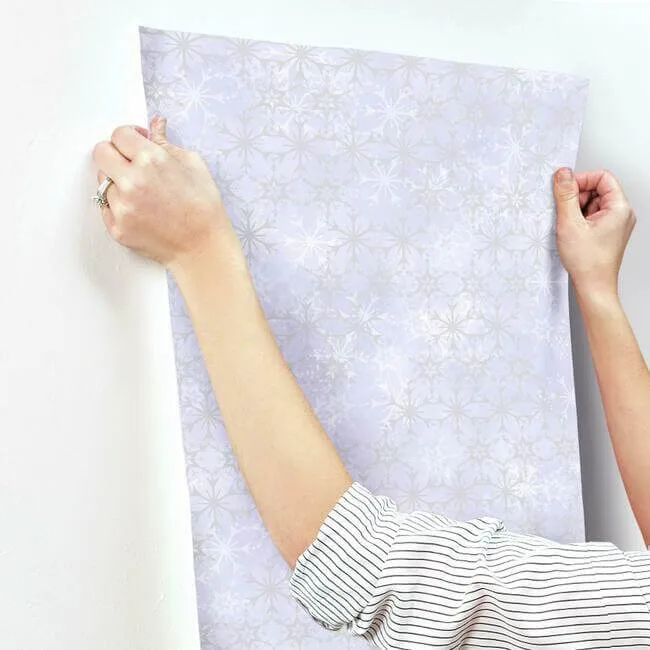 York Wallcoverings Disney Frozen 2 Snowflake wallpaper, color Purple, SKU DI0961