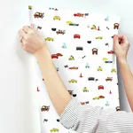 York Wallcoverings Disney & Pixar Cars Racing Spot wallpaper, color White, SKU DI0921